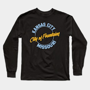 Kansas City - Baby Blue City Of Fountains Long Sleeve T-Shirt